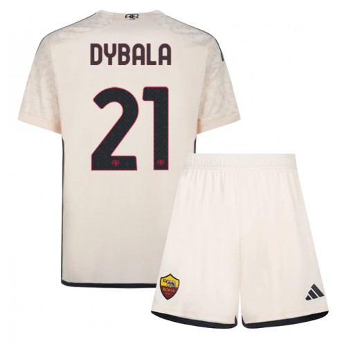 Dětský Fotbalový dres AS Roma Paulo Dybala #21 2023-24 Venkovní Krátký Rukáv (+ trenýrky)